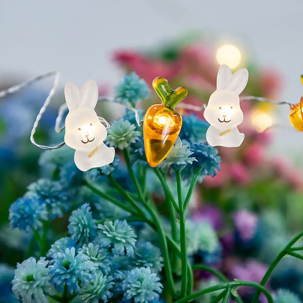 Nuova pasqua LED Bunny String Lights decorazione pasquale per la casa carota coniglio fata luce forniture regali di pasqua felice bomboniera