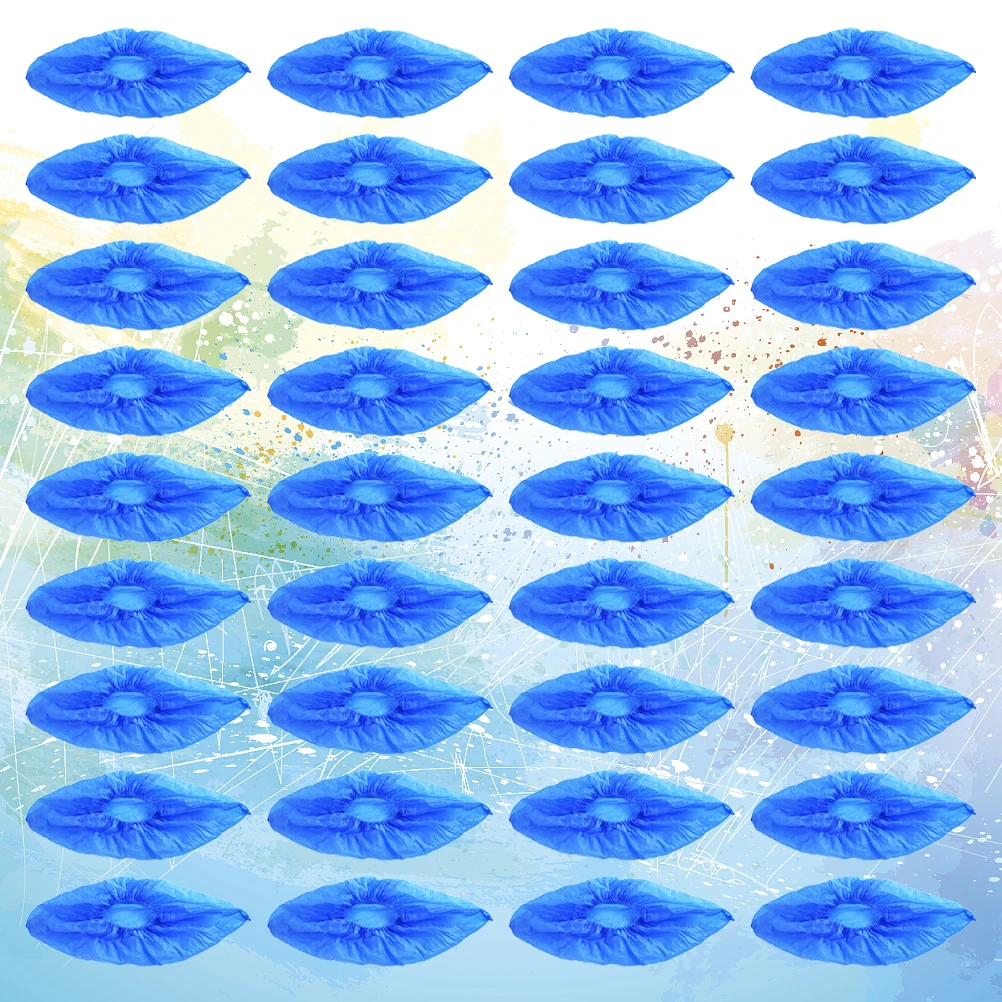 

100Pcs Lightweight Waterproof Dustproof Shoe Cover Non Slip Plastic Shoes Protector for Indoor Outdoor Use