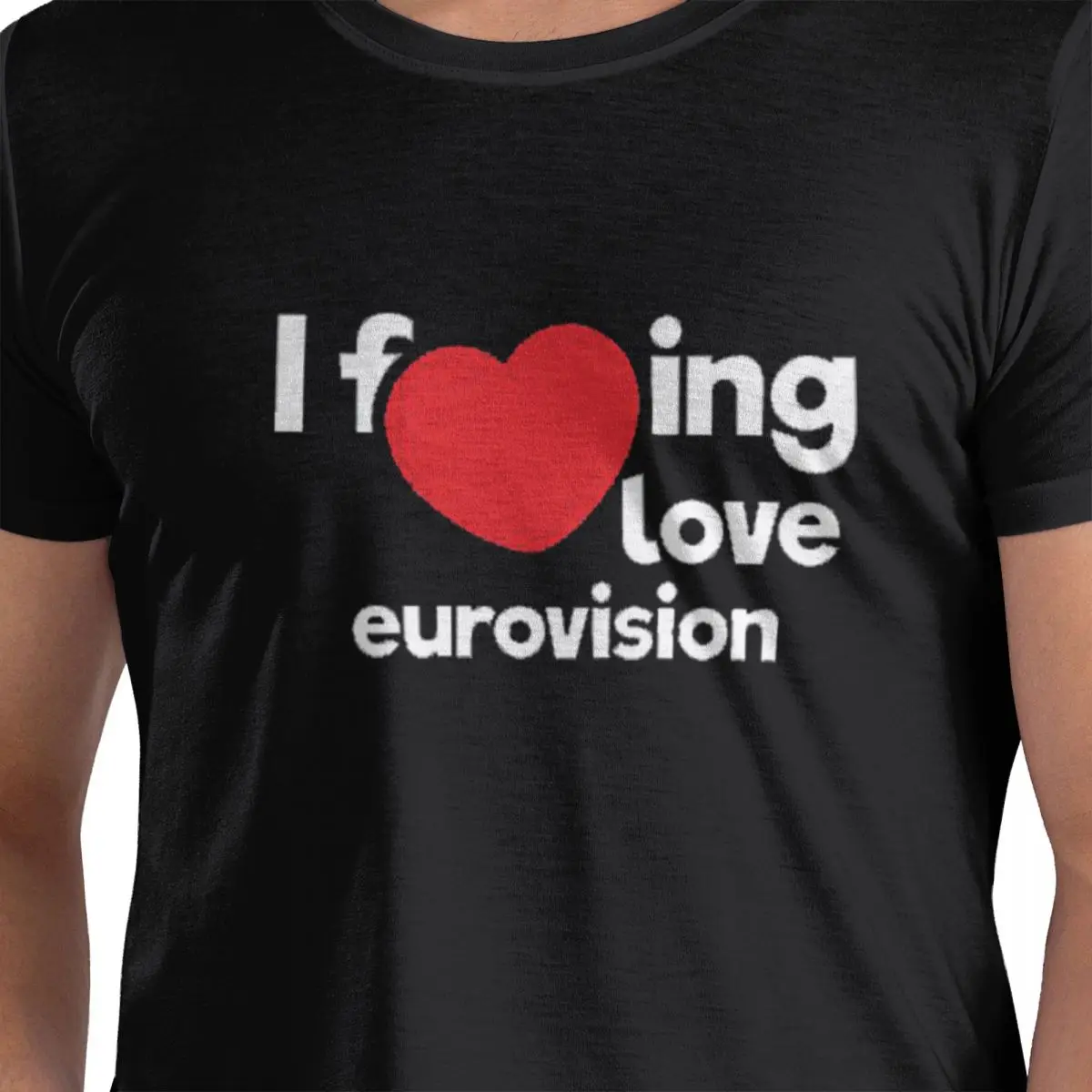 

I Love Eurovision - Rainbow Pattern 100% Cotton T-Shirt Men'sClassic T Shirts Men Round Neck Short Sleeve S-6XL