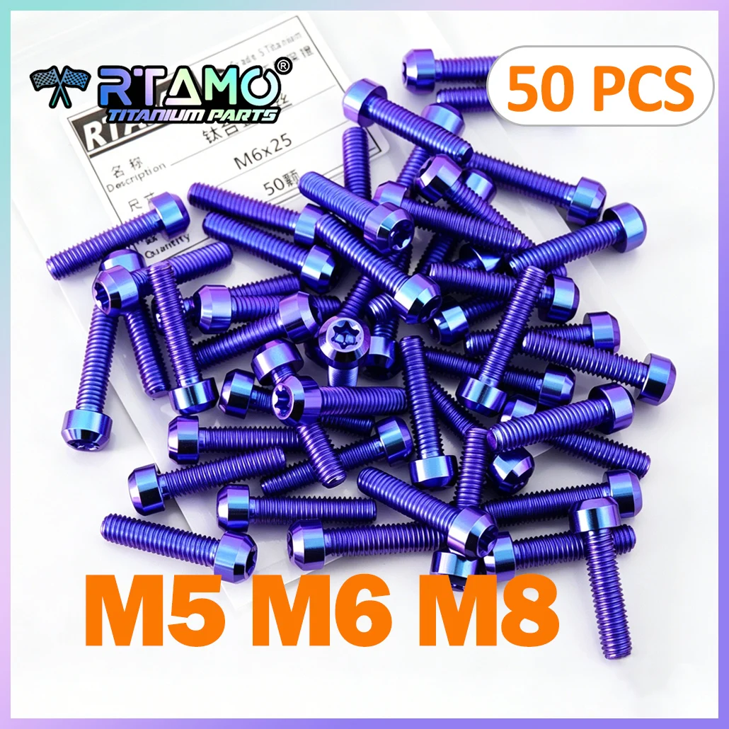 RTAMO Gr5 Titanium Bolt M5X10/15 M6x15/20/25/30/35/40/45 M8x20/25/30/35/40 Whole Sale TC4 Screw for Bicycle Motorbike Modified