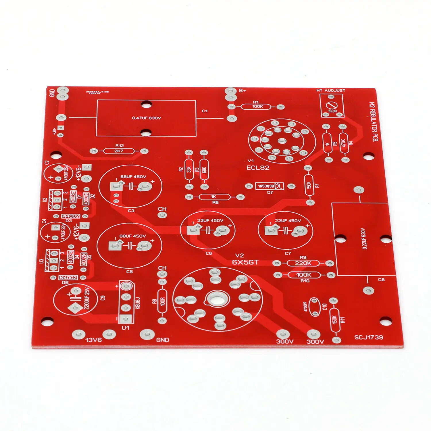 Стерео 12AU7 (ECC82) трубчатая предусилитель, печатная плата + плата блока питания, неизолированная печатная плата
