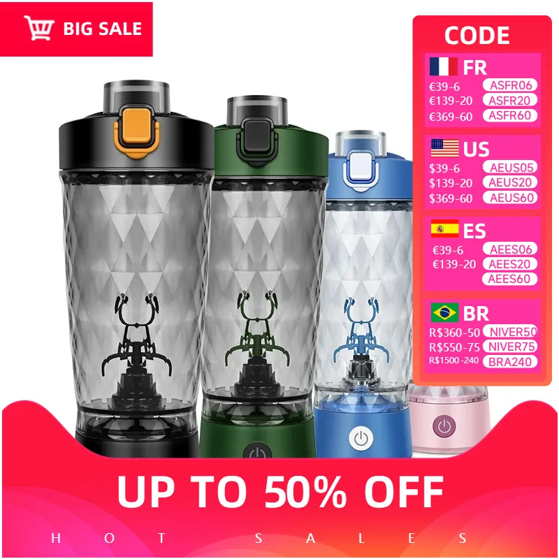 

New 650ml USB electric portable protein powder whey mixing cup, fully automatic mixing cup, milk coffee mixing cup, rechargeable