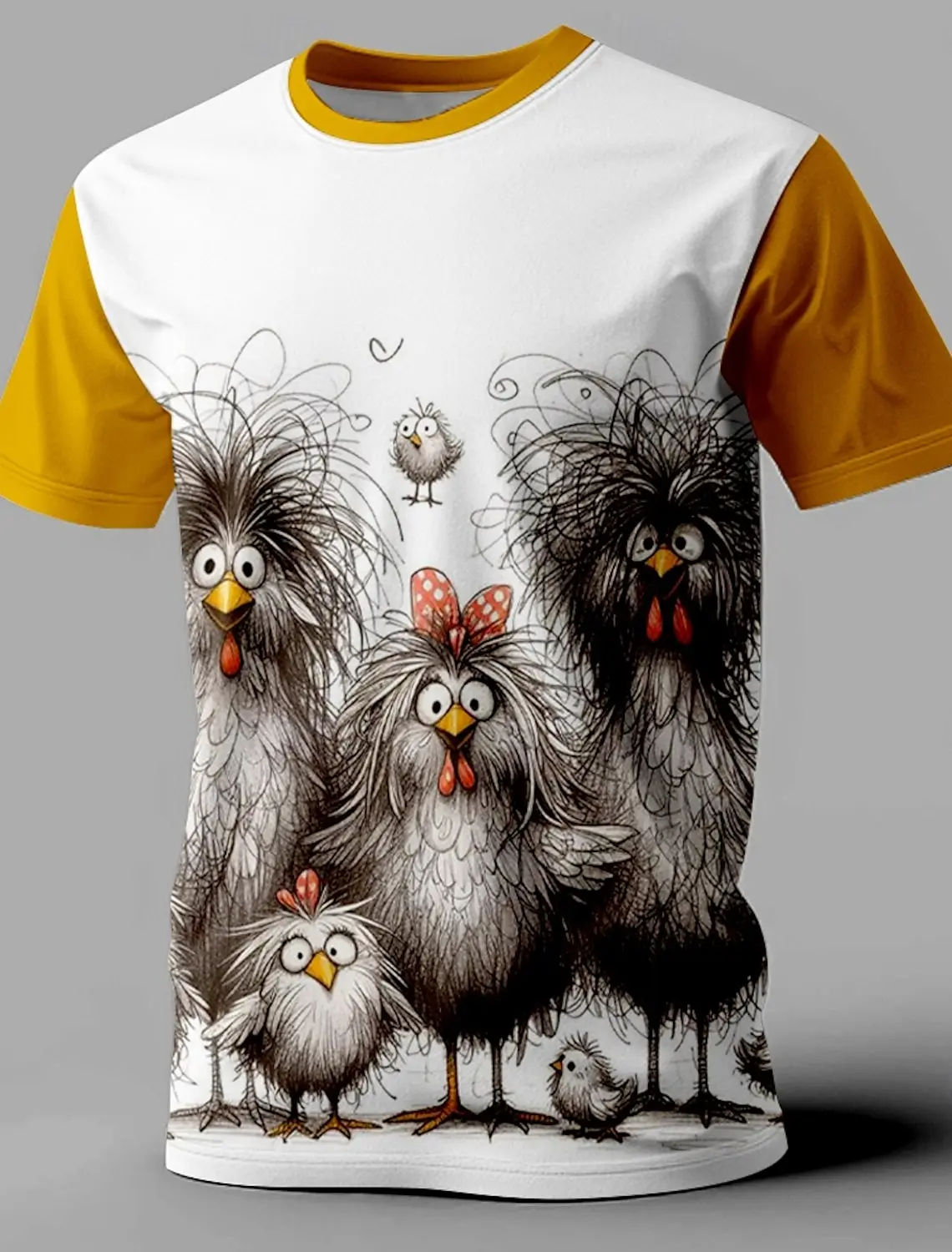 Animal Funny Retro Casual Men's Printed T-shirt Street Casual Bar T-shirt Short-sleeved Round Neck Spring And Summer Clothing