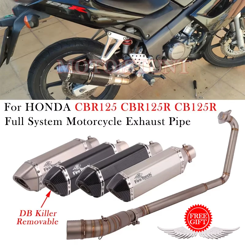 

For Honda CBR125 CBR125R CB125R CBR 125 125R 2010 - 2016 Motorcycle Exhaust Full System Muffler Escape Front Middle Link Pipe