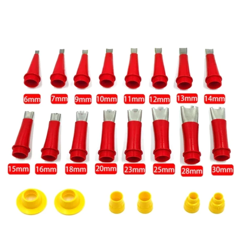 22Pcs Reusable Rubber Nozzle Tool with Base Stainless Caulking Nozzle Coating