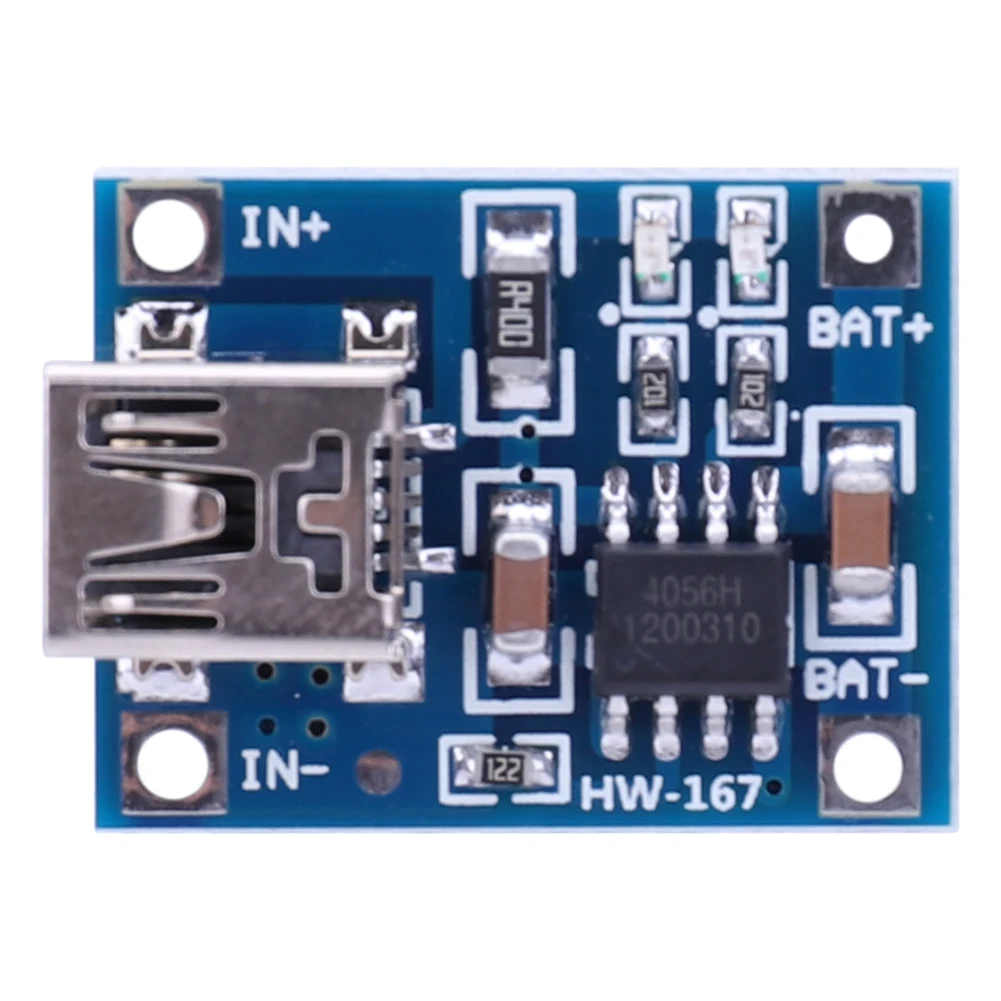 TP4056 Battery Charging Board 1A Mini USB Battery Charging Module DC4.5-5.5V with Indicator Light for Lithium Batteries