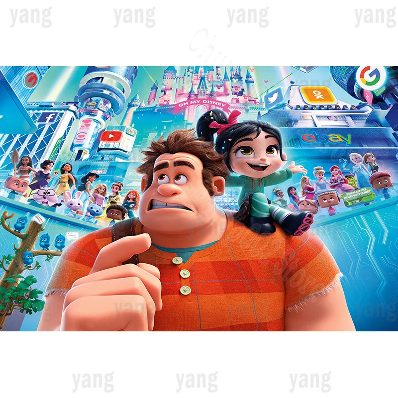 Disney Wreck It Ralph Theme Backdrop for Kids Birthday Party Decorations Vanellope Baby Shower Background for Party Supplies