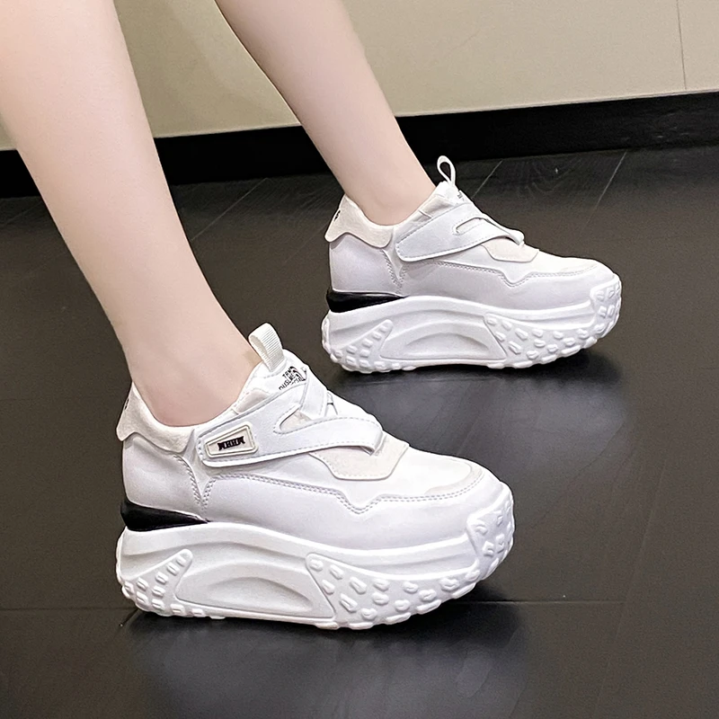 Shoes for Women 2023 High Quality Round Head Women\'s Vulcanize Shoes Summer New Solid Color High Heels Breathable Sneakers