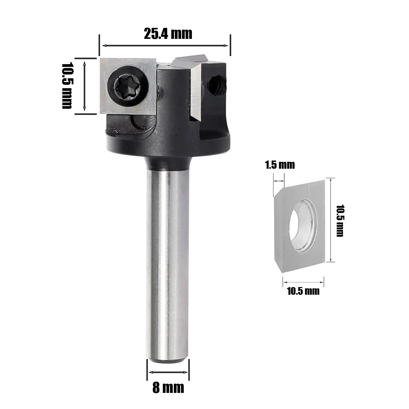 CNC Spoilboard Surfacing Router Bits 3 Insert Knife Design Flattening&Rabbeting Flycutter Planing Milling Cutter Surface Planer