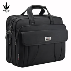 Business men's briefcase canvas waterproof large capacity 15.6 inch laptop bag work bag business bag official office bag