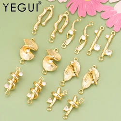YEGUI ME40,jewelry accessories,18k gold rhodium plated,copper,zircons,hand made,charms,jewelry making,diy pendants,6pcs/lot