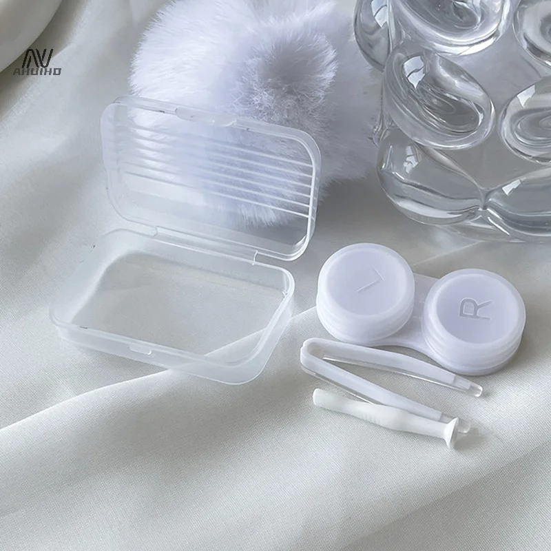 1PC Cute Candy Color Contact Lens Case For Girl Cute Portable Contact Lens Box Kit Beauty Lens Storage Container