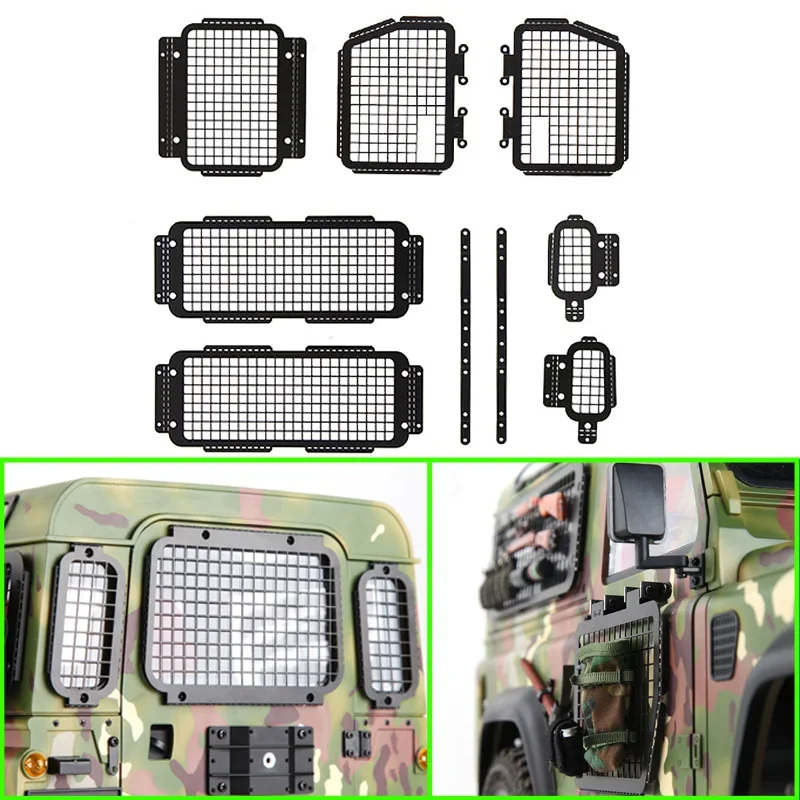 Металлическая трехмерная сетка для окон автомобиля, боковое окно для 1/10 RC Crawler Car Traxxas RC4WD D90 D1RC, запчасти для самостоятельной сборки