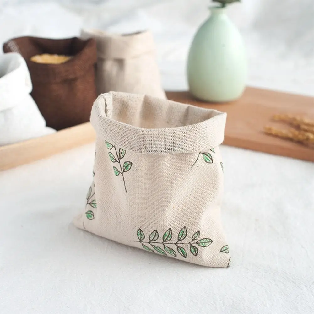 Little Cloth Jute Bag Fashion Natural Simple Cotton Linen Grains Bags Portable Cotton Burlap Bag Coffee Beans