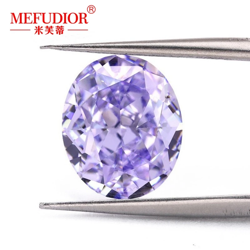 

Lavender Light Purple Color Oval Shaped High Carbon Diamond 3EX Cut 5*7mm-13*18mm Simulation Diamond Loose Stone for Jewelry