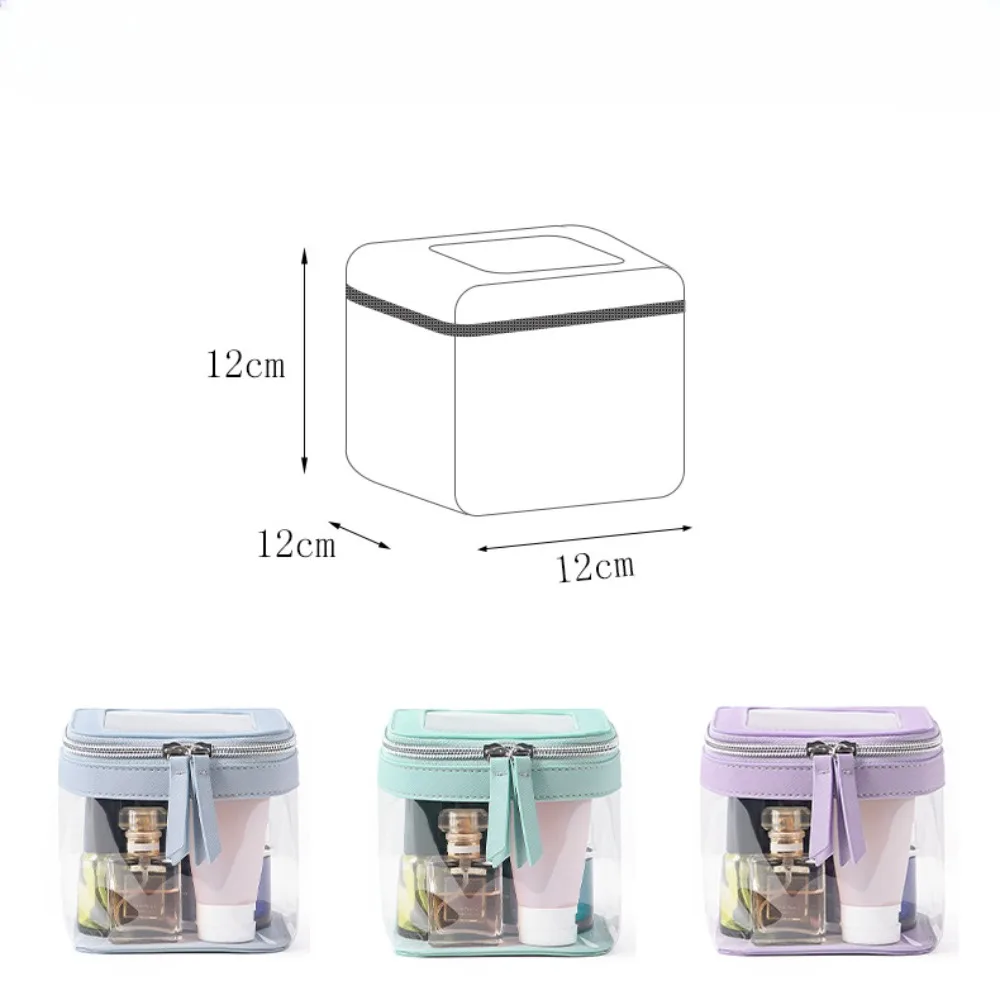 Cute Clear PVC Cosmetic Bags Women Fashion Transparent Makeup Bag Female Waterproof Portable Large Capacity Toilet Storage Bag