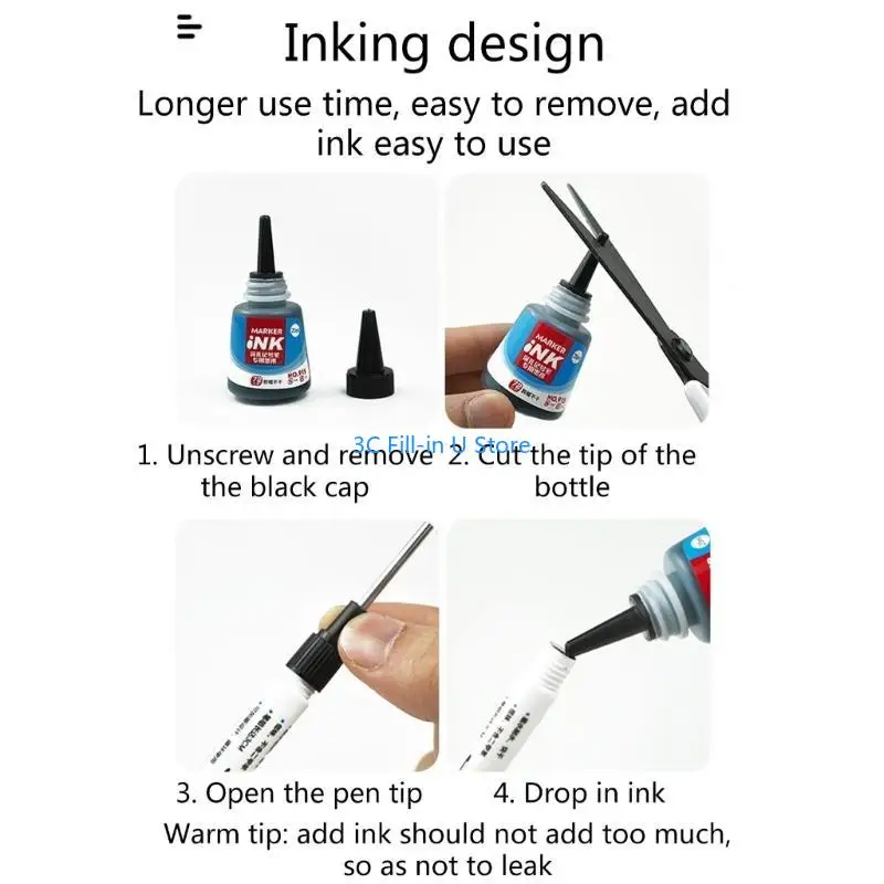 G8TA 4X Multi-Purpose Penanda Lubang dalam Pena 32mm Marker Jangkauan Deep tahan air 32mm penanda kayu untuk dekorasi