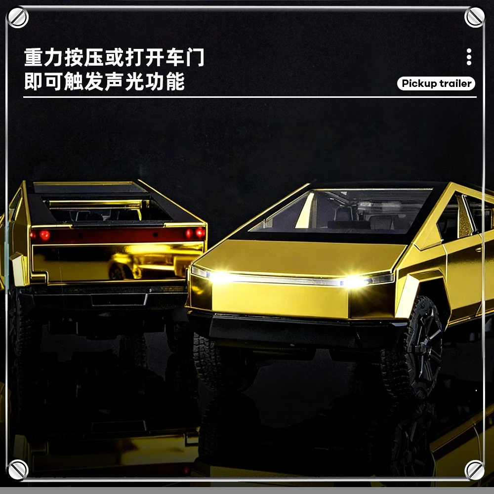 Juego de remolque para camioneta RV 1:32, modelo de coche de aleación, sonido y luz extraíble, juguetes para niños, adornos de decoración para cafetería