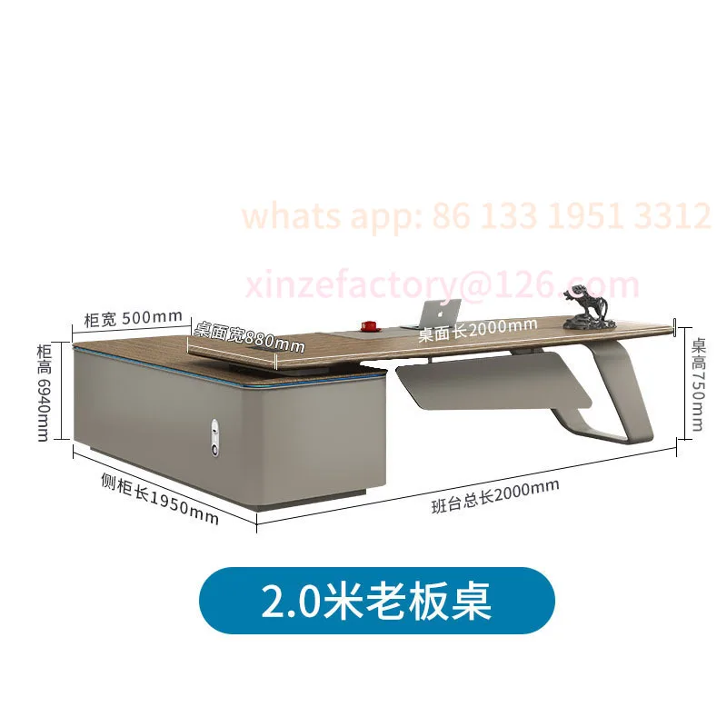 مكتب من الخشب الصلب قابل للتخصيص، وأثاث مكتبي، ومجموعة طاولة وكرسي مع خزانة كتب، ومكتب كمبيوتر مدير المكتب