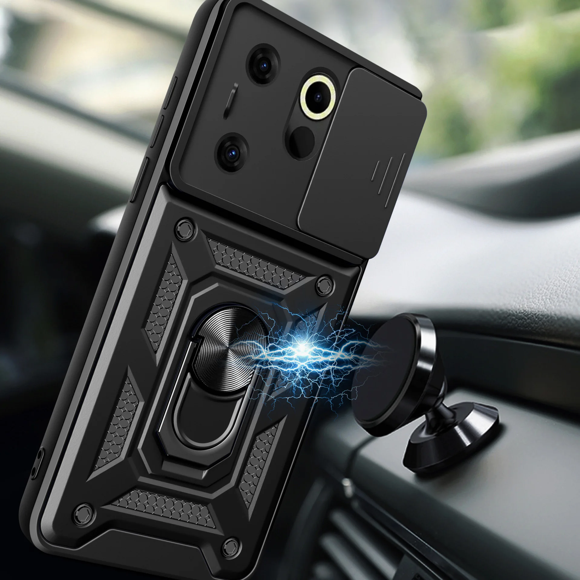 For Tecno Camon 30Premier 5g 30Pro 20 20Premier 5g 19 18 保护套 Lens Protection with Ring Magnetic Bracket Phone Case