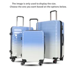 Suitcase Set 3 piece Gradient Color Business Trolley Case Large Size Luggage Carry-Ons Travel Products