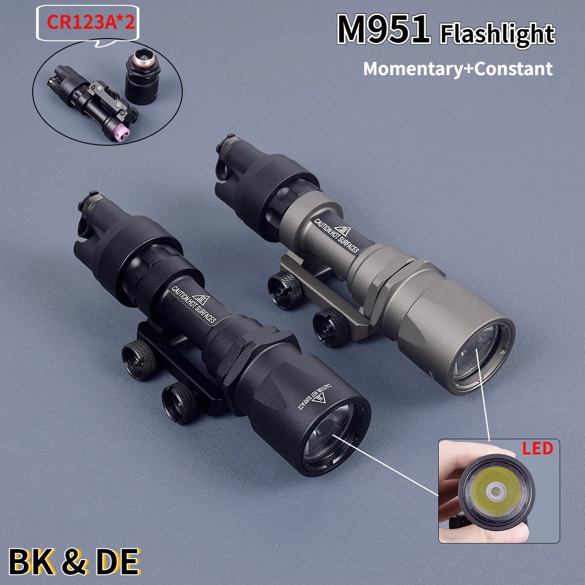 

Tactical Surefir M951 LED Flashlight Weapon Scout Light With Remote Pressure Switch Hunting Lamp Fit 20mm Picatinny Rail