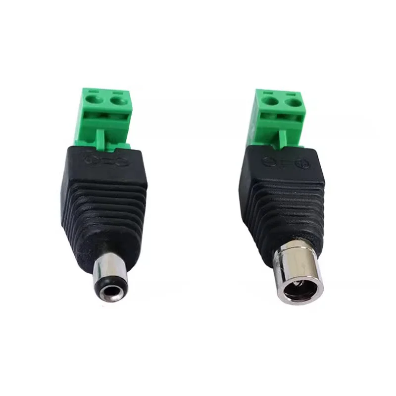 5/20/100PCS 2.1mm x 5.5mm DC Power Plug Connector 5.5*2.1mm Screw Fastening Type DC male Female Plug socket Adapter