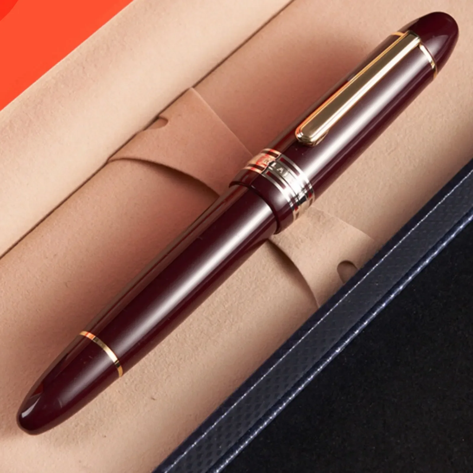 Imagem -02 - Yongsheng 630 Resina Caneta-tinteiro Gold Heartbeat Standard Nib Piston Tinta Gold Clip Papelaria Canetas de Tinta Escrita Comercial 14k