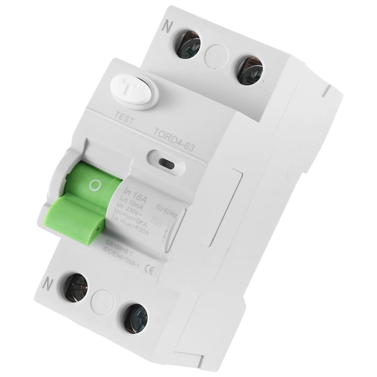 AC 2P 6KA RCCB RCD 230V Residual Current Circuit Breaker Differential Breaker Safety Switch TORD4-63, 2P 16A 10MA