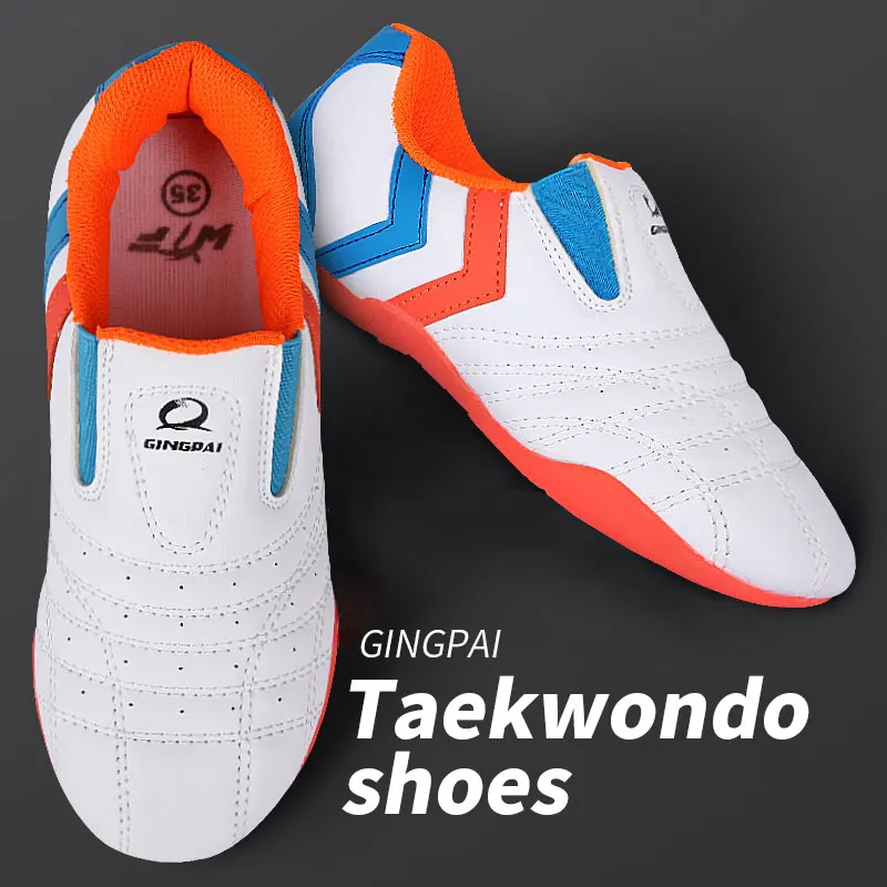 Chinese Wushu Shoes Tai Chi Shoes PU Leather Kungfu Taiji Practice for Men/Women Taekwondo Sport Sneaker Tae Kwon Do Shoes