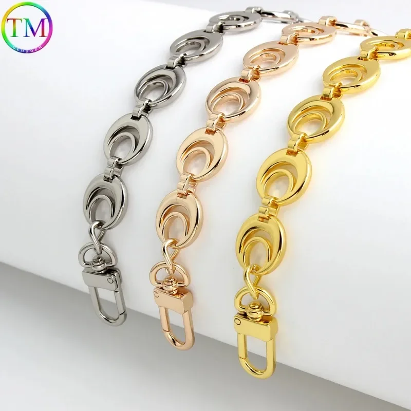 K Gold Moon Shape Aluminum Bag Chain Replacement Parts Accessories For Hand-Woven Shoulder Handbag DIY Handmade Detachable Strap