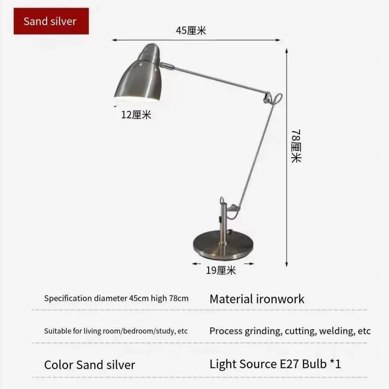 Imagem -04 - Nordic Arte do Ferro Longo Braço Lâmpada de Mesa Poupança Energia Proteção para os Olhos Minimalista Estudo Quarto Cabeceira Leitura Decorativa Mesa Luz