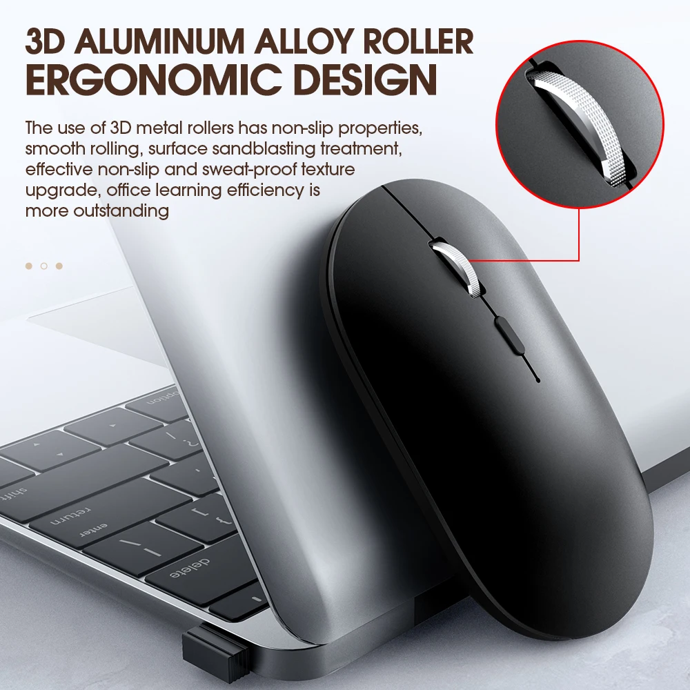 X2 Bluetooth Wireless Mouse Dual Mode Type-c Charging Suitable for Apple Huawei Notebook Tablet  DPI Adjustable Mute