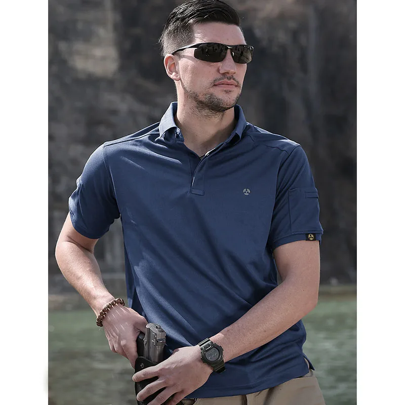 Blue Tactical Set Men Summer Quick Drying Breathable Short Sleeve Tshirts Military Waterproof Multi-pocket Cargo Pants Army Sets