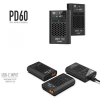 1pcs new ISDT URUAV PD60 60W 6A Type-C Input Battery Balance FPV Charger for 1-4S Lipo Battery RC Drone Quadcopter Multirotor