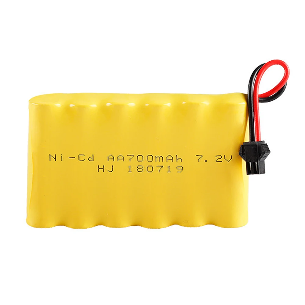 7.2V 700mah Ni-CD Battery with SM Plug For Rc toys Car Boat Gun Tank Train spare parts AA 7.2 V RC Battery Pack 1-10PCS