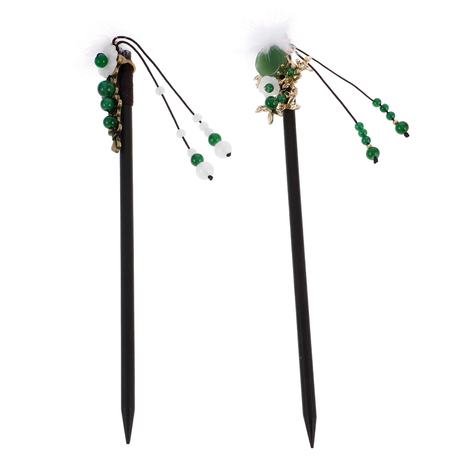 

2pcs Vintage Hairpin Retro Chignon Chinese Hanfu Forks Resin Handcrafted Hair Stick Women Styling Accessory Formal