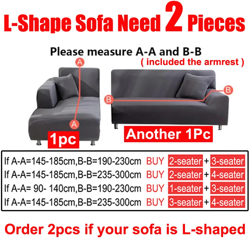 Waterproof Sofa Covers 1/2/3/4 Seats Solid Couch Cover L Shaped Sofa Cover Protector Bench Covers