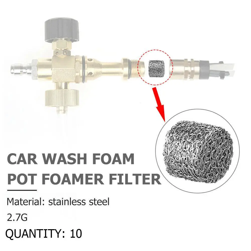 10Pcs 2.7g Stainless Steel Foam Lance Filters Replacement Filter Generator Accessories Car Pressure Washer Kit