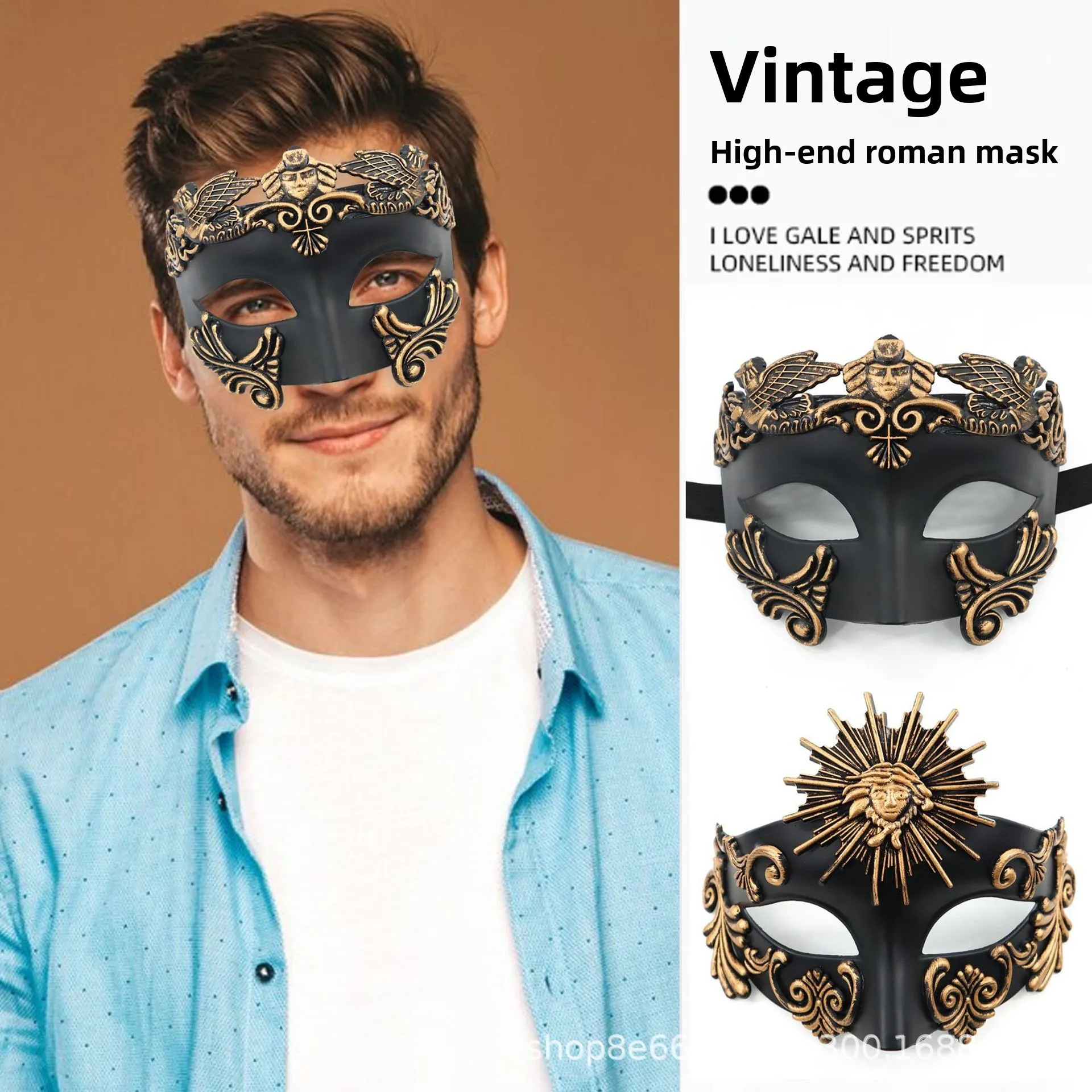 Cross-border Halloween Venice Ancient Greece and Rome Mask Egyptian Men's Masquerade Samurai Mask