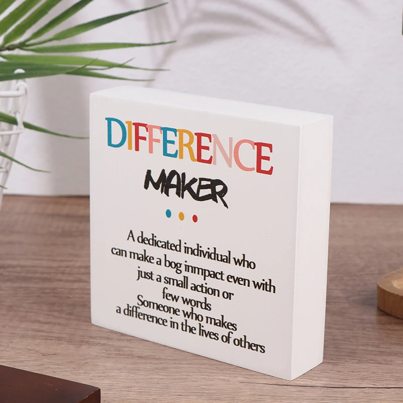 Difference Maker Definition Home Office Decor Wooden Box Sign Rustic Thank You Appreciation Gifts For Teacher Boss Leader Cowork