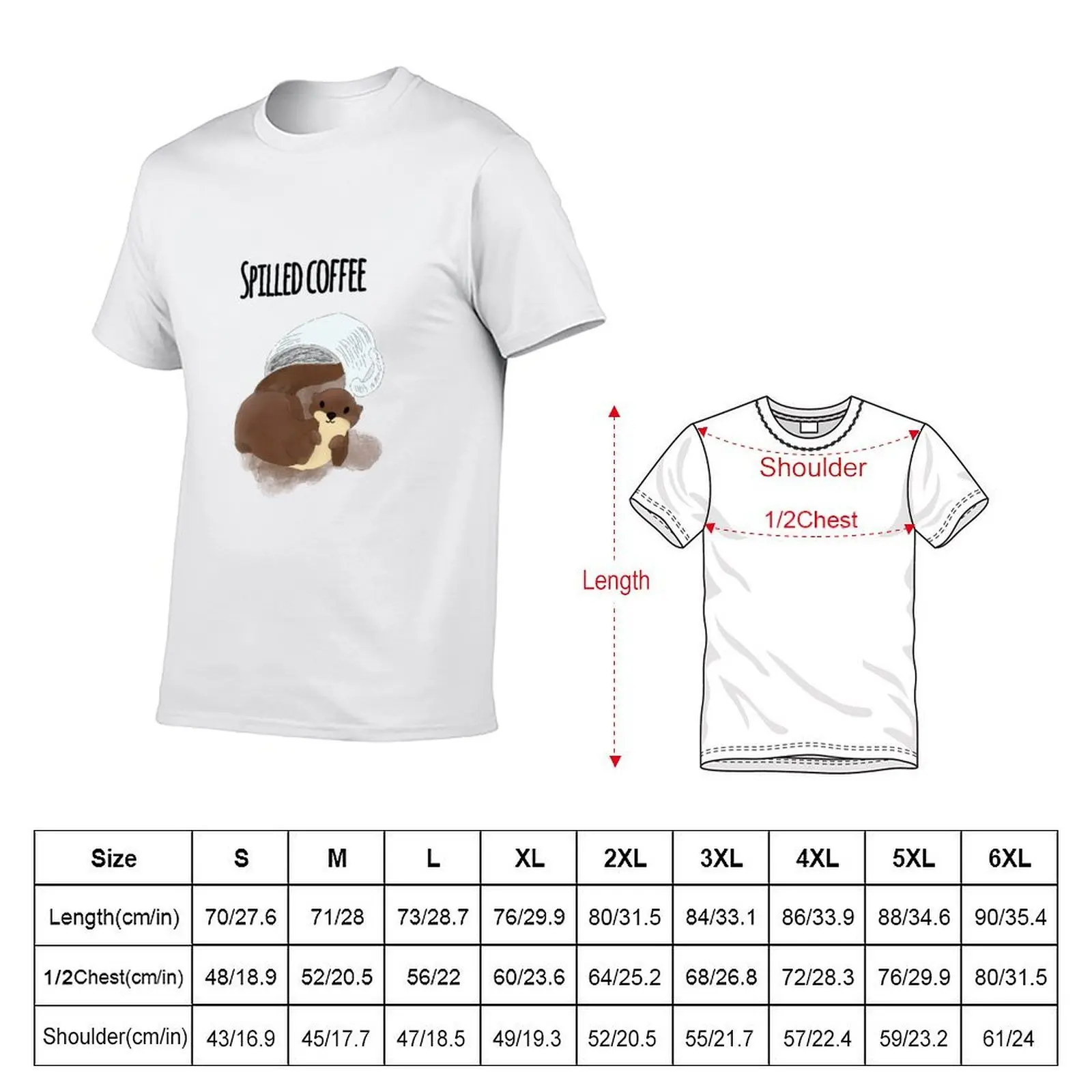 spilled coffee_white T-Shirt shirts graphic essential t shirt T-shirt men