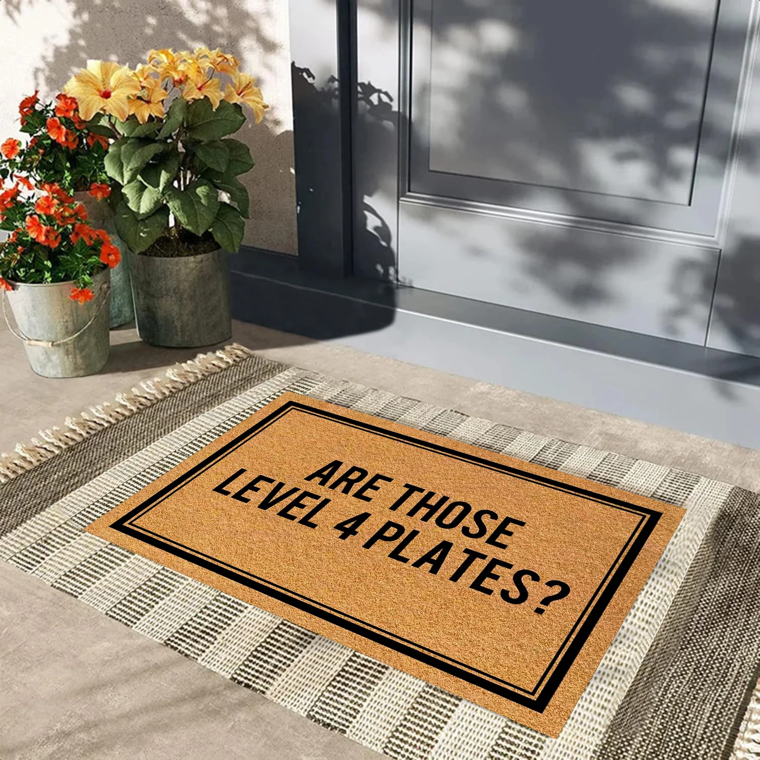 Are Those Level 4 Plates Doormat Funny Rubber Bathroom Kitchen Mat Garden Garage Door Floor Mat Non-Slip Carpet Rug