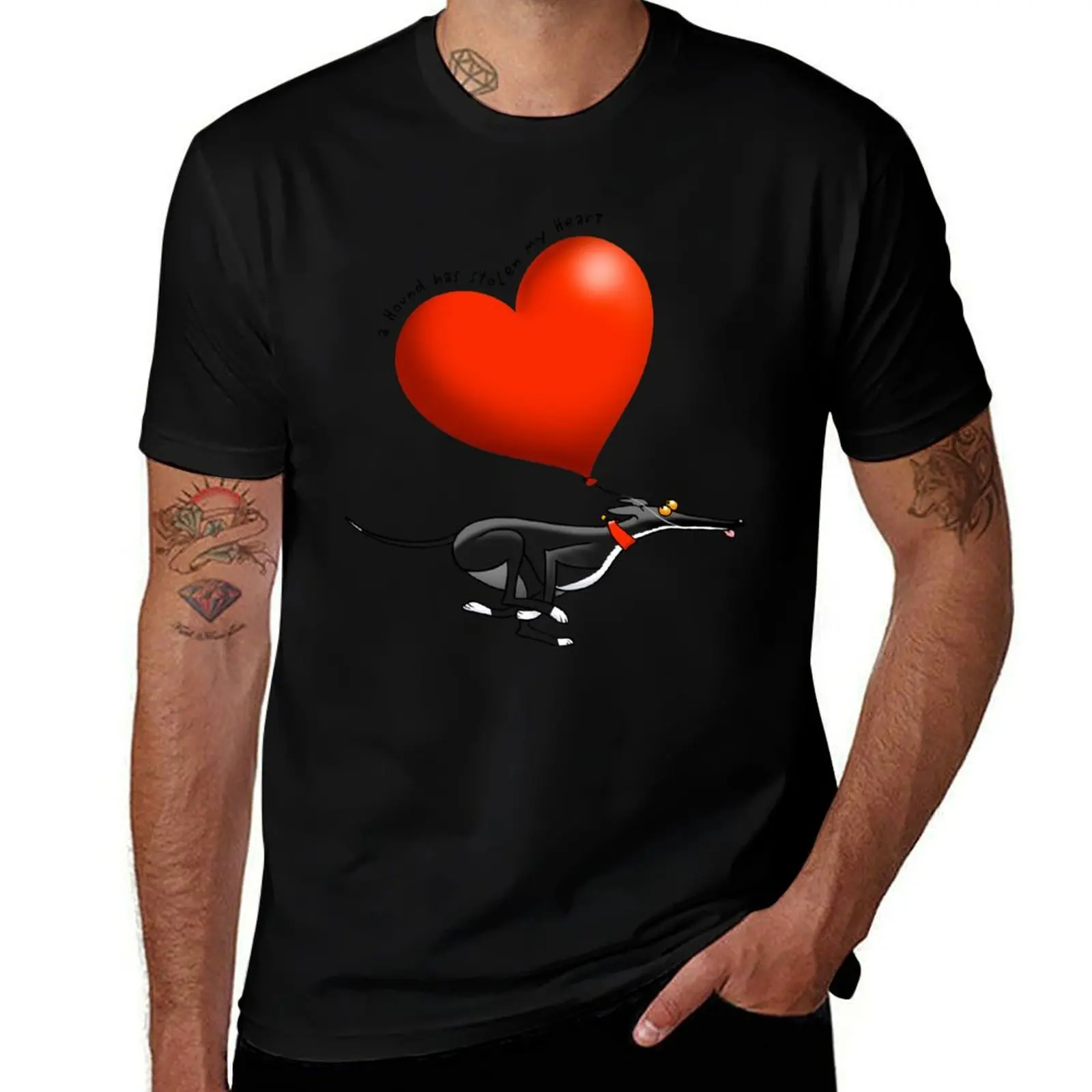 Stolen Heart - black hound T-Shirt t shirt man designer T-Shirt