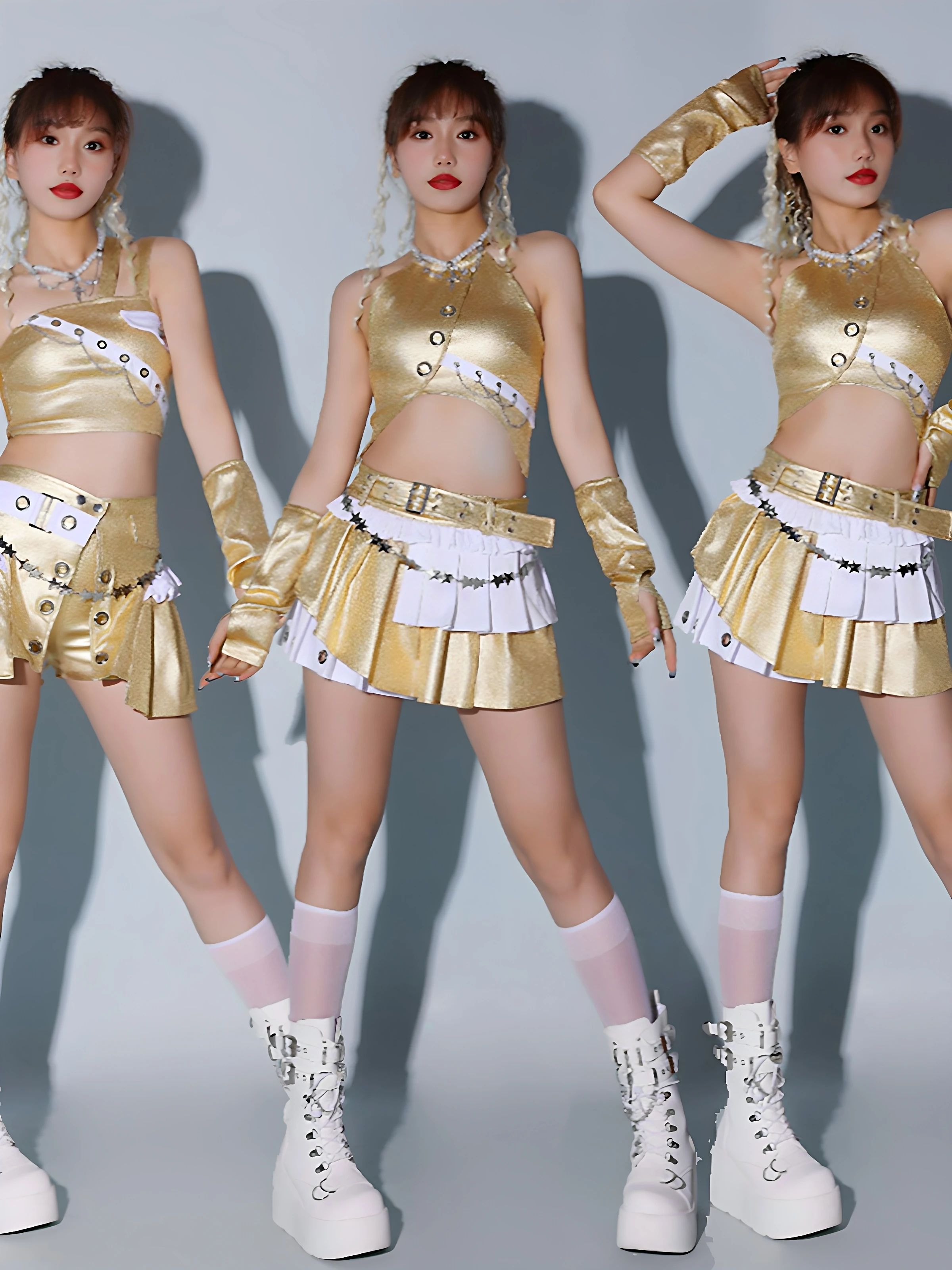 

Sexy Jazz Dance Costume Set Adult Women's Stage Performance Outfit KPOP Group Performance Clothes Health Fabric Ethnic Style