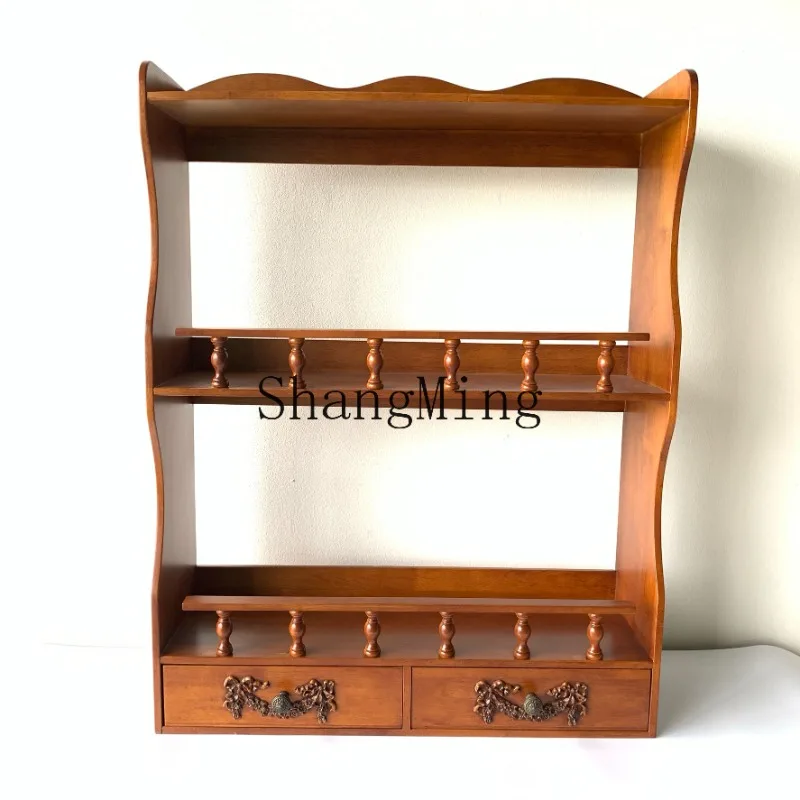 

LXY Village Shelf Ledge Desktop Storage Display Rack Medieval Kitchen Seasoning Rack