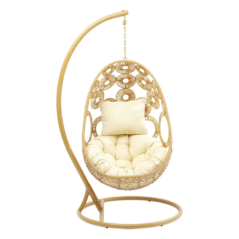 

Лидер продаж, гамак из ротанга для сада, патио, подвесное кресло-качалка с яйцом и водонепроницаемой подушкой