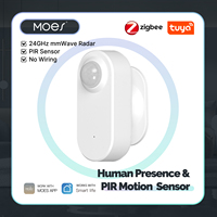 MOES Tuya ZigBee Smart Radar 24GHz mmWave Wireless Human Presence PIR Sensor App Remote Monitoring Motion&Motionless Detection