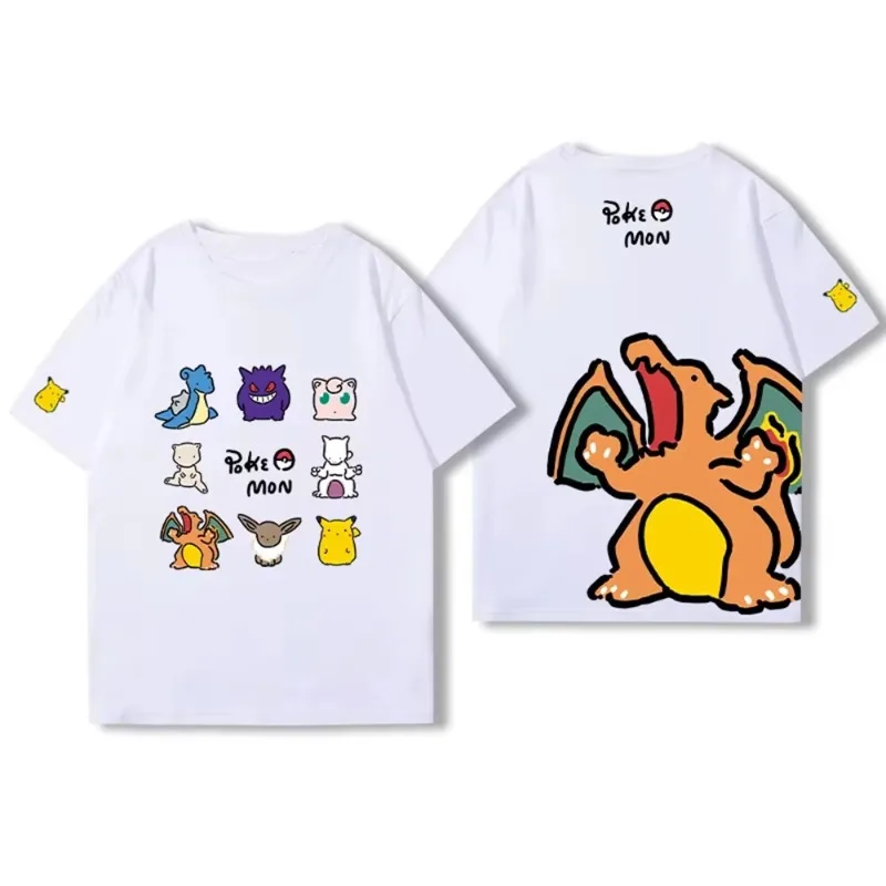 

Pokémon Charizard Cartoon Pattern 3D Printed Breathable Quick Drying Loose Comfortable Round Neck Short Sleeved T-shirt