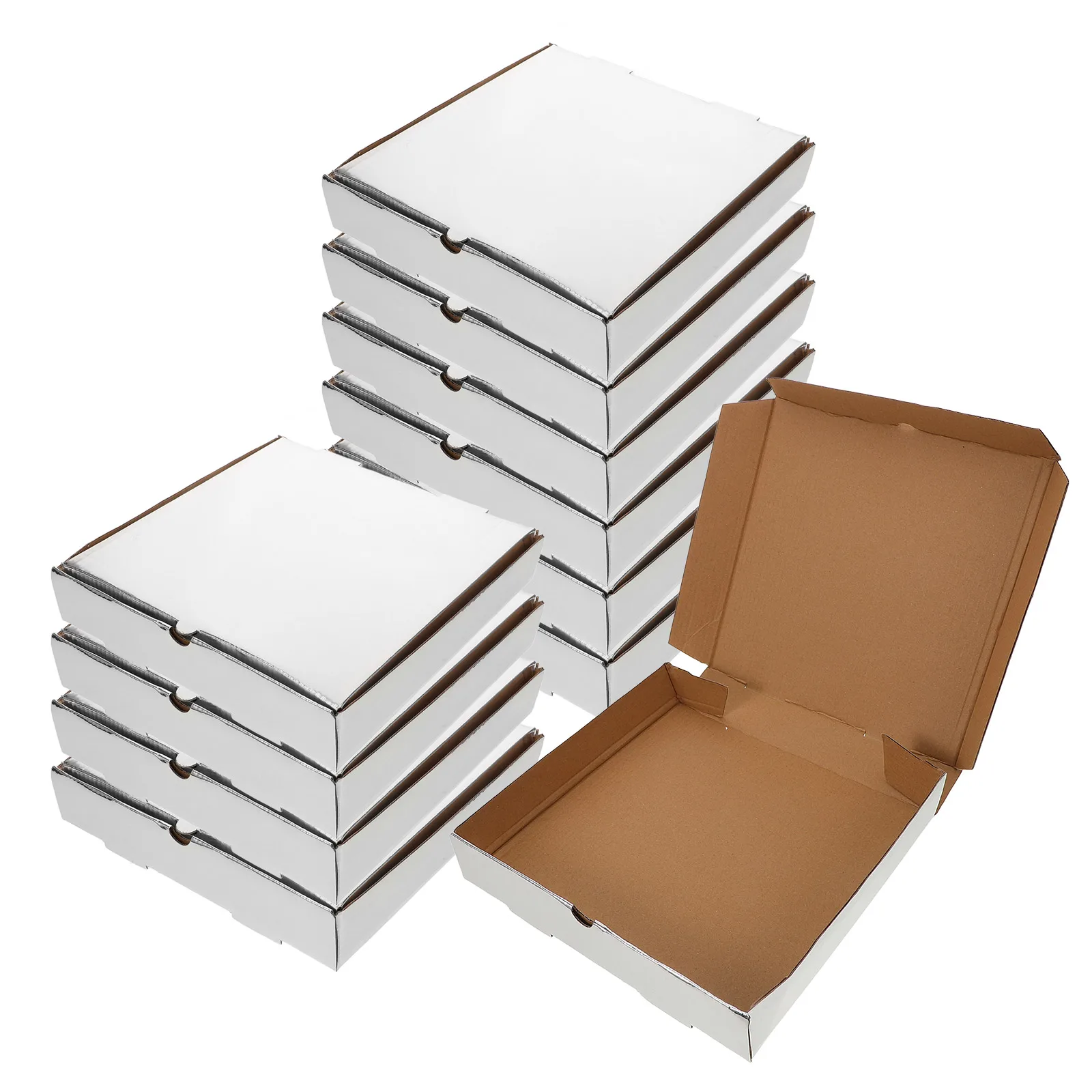 

10pcs Pizza Boxes Lightweight Compact Restaurant Food Containers Easy Storage Packing Pizza Box Paper Boxes Take Out Containers
